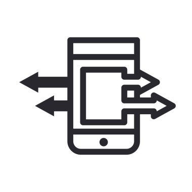 Okları satır biçimi vektör tasarımı olan akıllı telefon