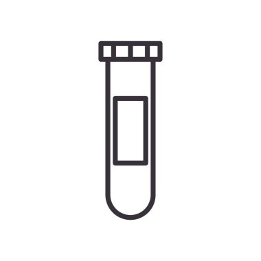 Covid 19 virüs test tüp çizgisi biçim vektör tasarımı
