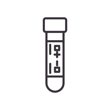 Covid 19 virüs test tüp çizgisi biçim vektör tasarımı