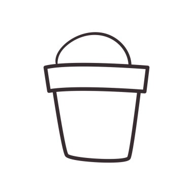 Yaz kum kovası çizgisi simge vektör tasarımı