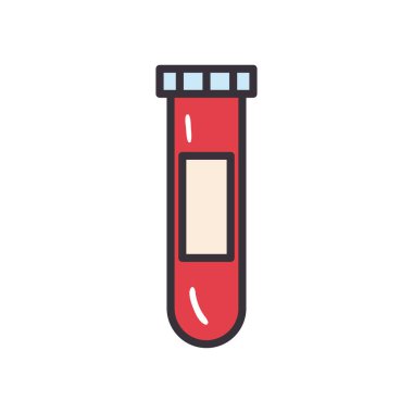 Covid 19 virüs test tüp hattı ve biçim ikon vektör tasarımı