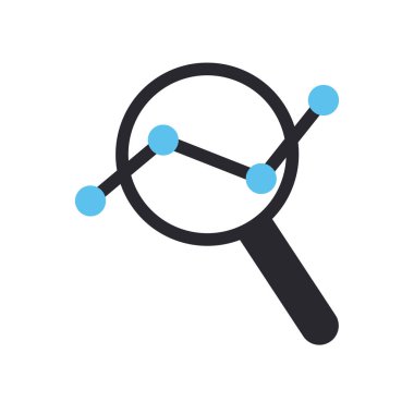 Lupe çizgisi üzerindeki çizgi çizelgesini yükselt ve biçim ikonu vektör tasarımını doldur