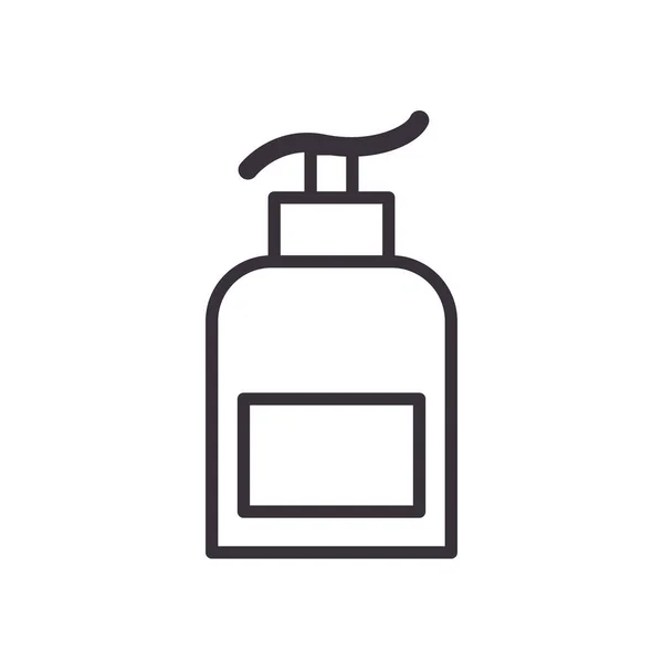 Sanitizer flaska linje stil ikon vektor design — Stock vektor