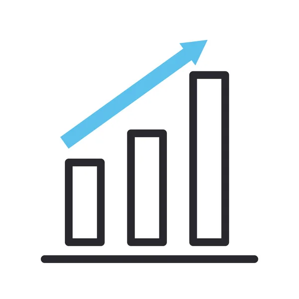 Rudak chart növelésével nyíl vonal és töltse ki a stílus ikon vektor tervezés — Stock Vector