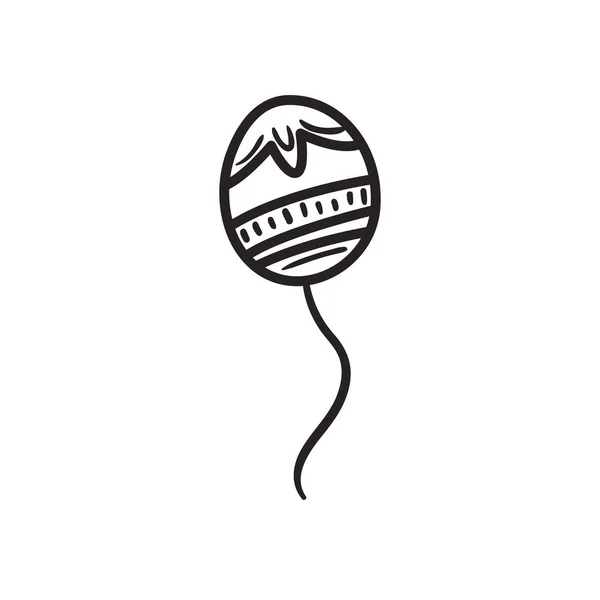 Μεξικάνικο μπαλόνι ελεύθερη μορφή γραμμή στυλ εικονίδιο διανυσματικό σχεδιασμό — Διανυσματικό Αρχείο