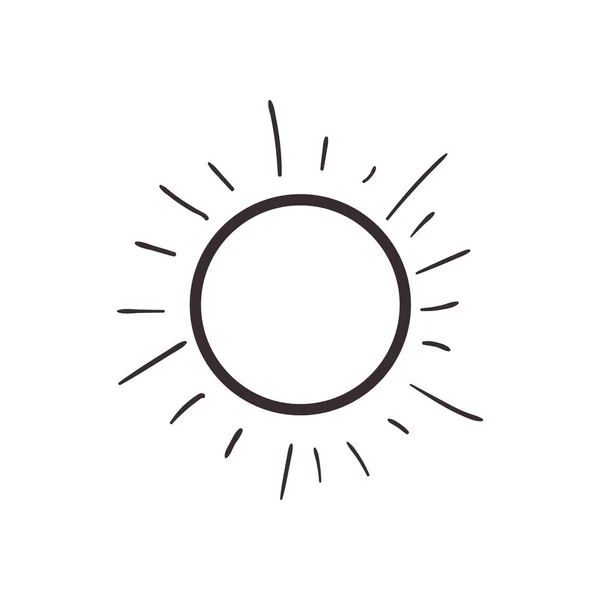 Conception vectorielle d'icône de style ligne de soleil — Image vectorielle