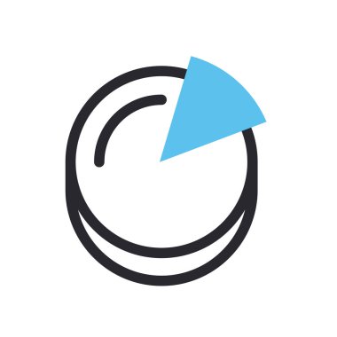 Lupe ve belge satırında pasta grafiği ve biçim ikon vektör tasarımı