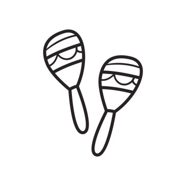 Meksika marakaları serbest biçim biçim biçim çizgisi vektör tasarımı