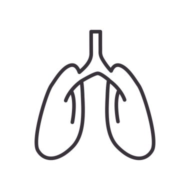 Akciğerler organ çizgisi simge vektör tasarımı