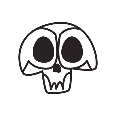 Meksika 'da kafatası kafatası serbest biçim çizgisi ikon vektör tasarımı günü