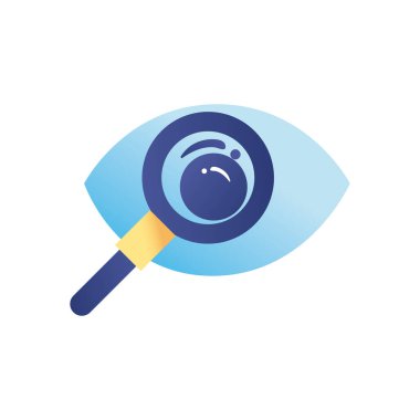 Göz gradyan biçim vektör tasarımlı lupe