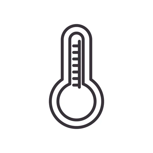 Thermometer lijn stijl pictogram vector ontwerp — Stockvector