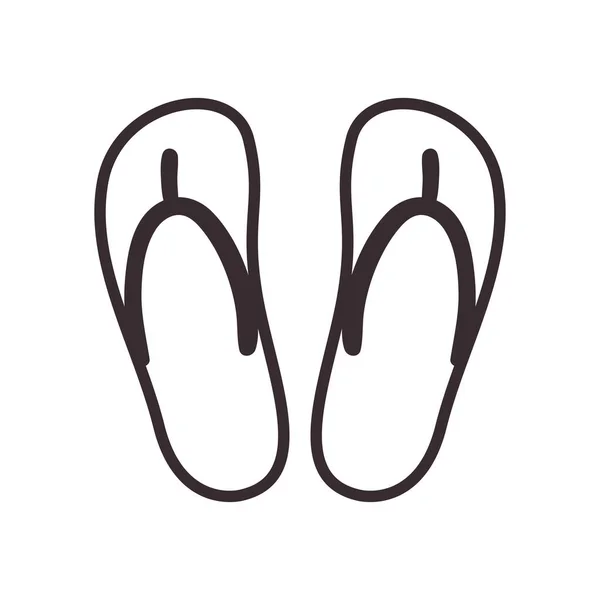 Дизайн иконок в стиле линии сандалий — стоковый вектор