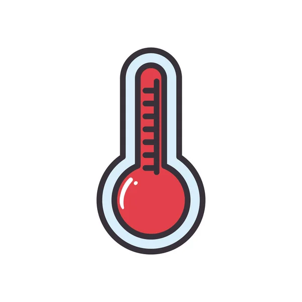 Thermometer lijn en vul stijl pictogram vector ontwerp — Stockvector