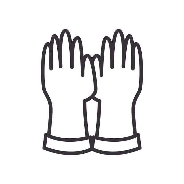Lékařské rukavice linie styl ikony vektor design — Stockový vektor