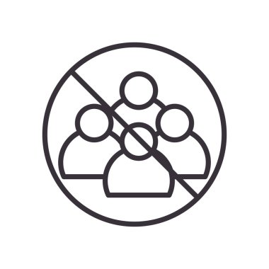 Kalabalık çizgisi biçim vektör tasarımından uzak dur