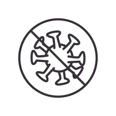 covid 19 virüsü yasaklı çizgi biçimi vektör tasarımı ile