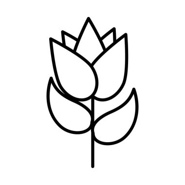 güzel çiçek ikonu, çizgi tarzı