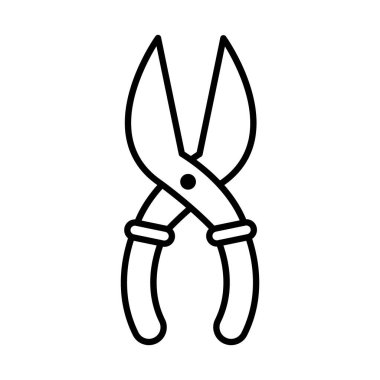 bahçe makası simgesi, çizgi biçimi