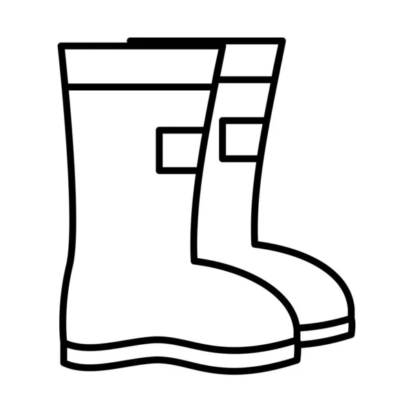 Ícone botas de chuva, estilo de linha —  Vetores de Stock