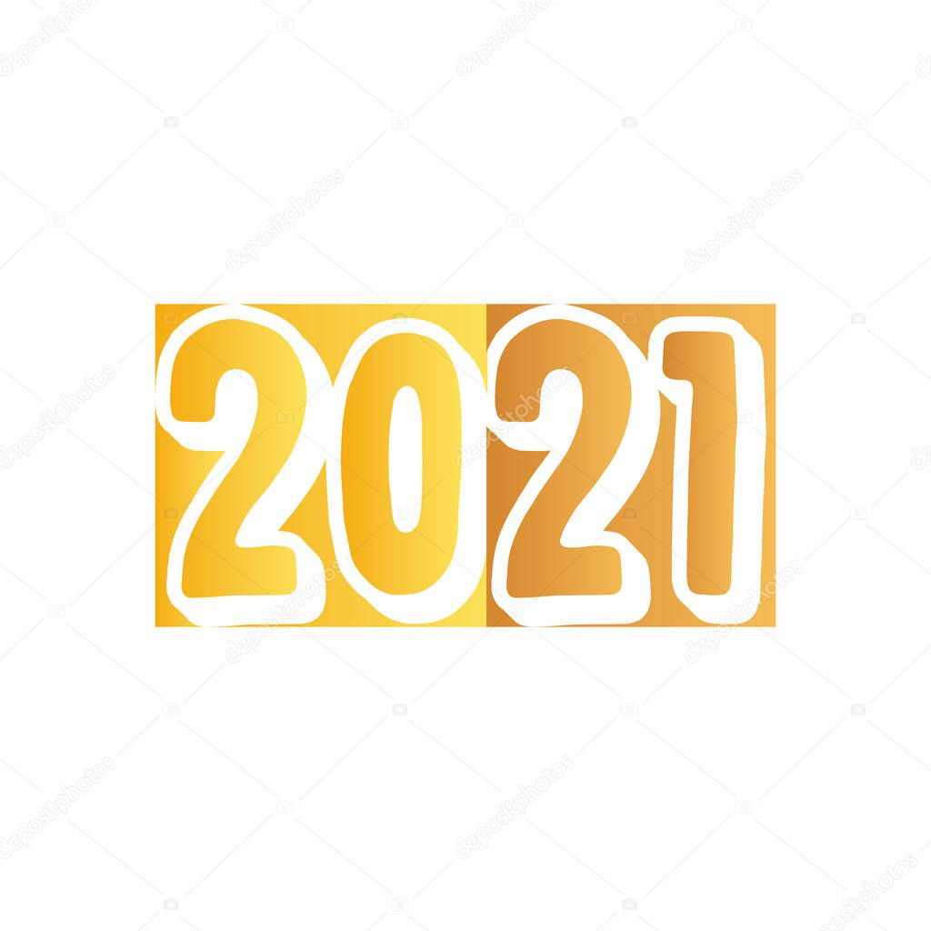 2021 gold gradient style icon vector design