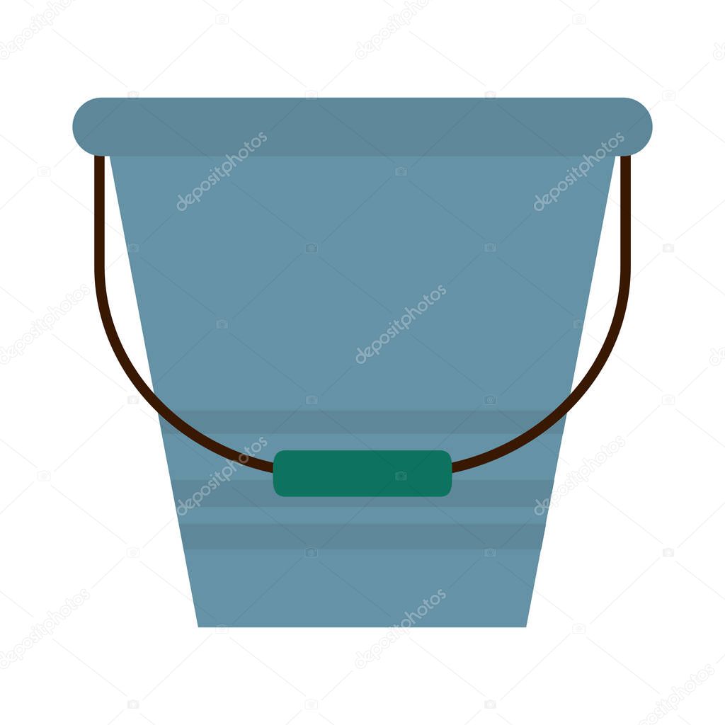 garden bucket icon, flat style