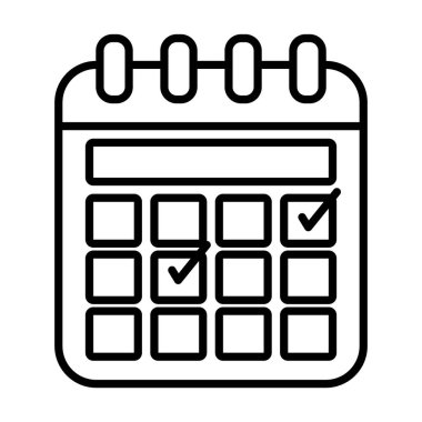 Kontrol işaretli takvim, satır biçimi