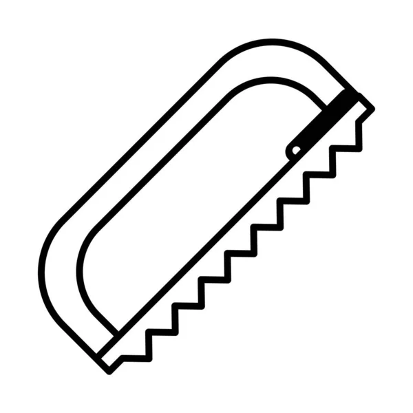 Afrontamiento icono de sierra, estilo de línea — Vector de stock