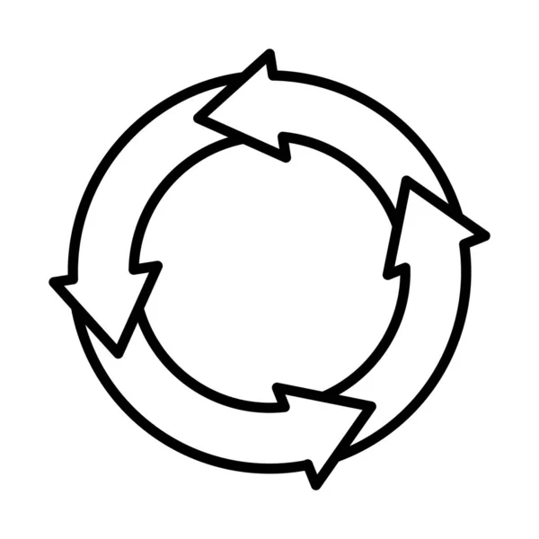 Kreisförmige Pfeile Diagrammsymbol, Linienstil — Stockvektor