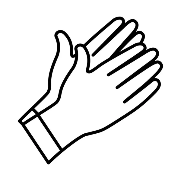 Zahradnické rukavice ikona, linie styl — Stockový vektor