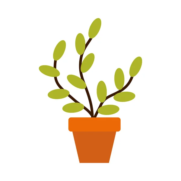 Concepto de jardinería, planta en un icono de olla, estilo plano — Vector de stock