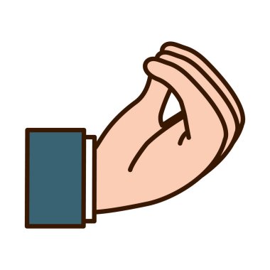 İşaret Dili, Satır ve Doldurma Biçiminde M harfini gösteren el hareketi