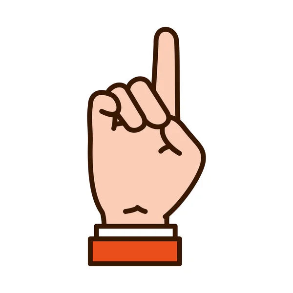 Hand gebaar met Z letter, lijn en vul stijl — Stockvector