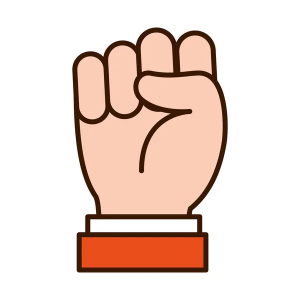Жест рукой, показывающий букву S, строку и стиль заливки — стоковый вектор