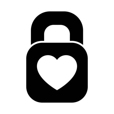 asma kilit kalp simgesi, siluet biçimi