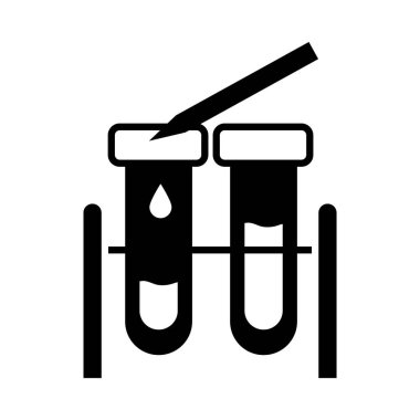 Test tüpleri hazır, siluet tarzı.