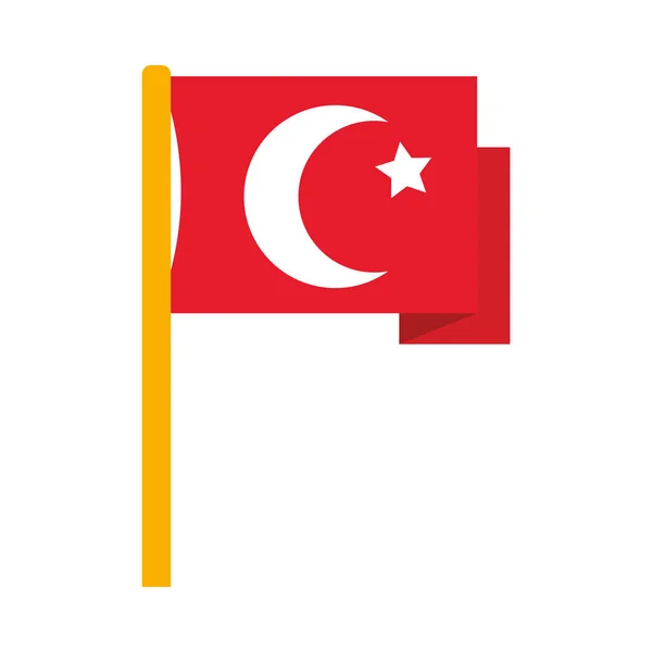 Ícone da bandeira turca, estilo plano —  Vetores de Stock