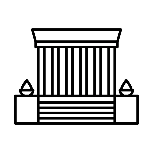 Pulyka köztársaság nap koncepció, Anitkabir domború ikon, vonal stílus — Stock Vector
