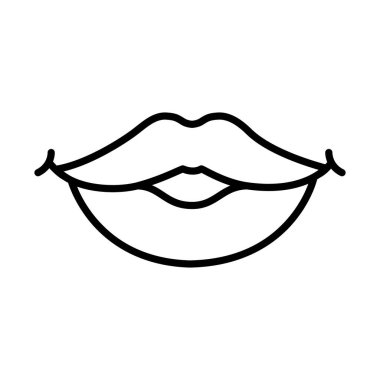 Kadın dudaklı pop sanat tasarımı, çizgi tarzı