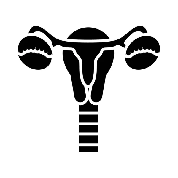 Fallopian tube icon, silhouet stijl — Stockvector