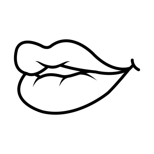 Lèvres sexy sur la conception pop art, style ligne — Image vectorielle