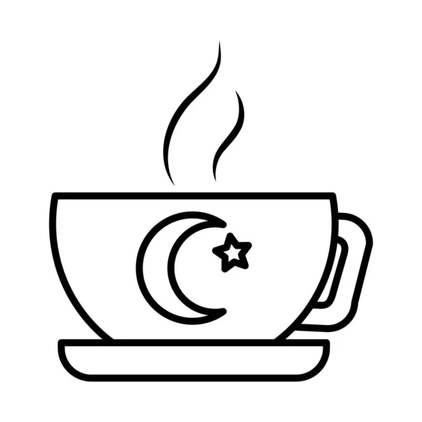 Tasse à café avec design de drapeau de dinde, style ligne — Image vectorielle