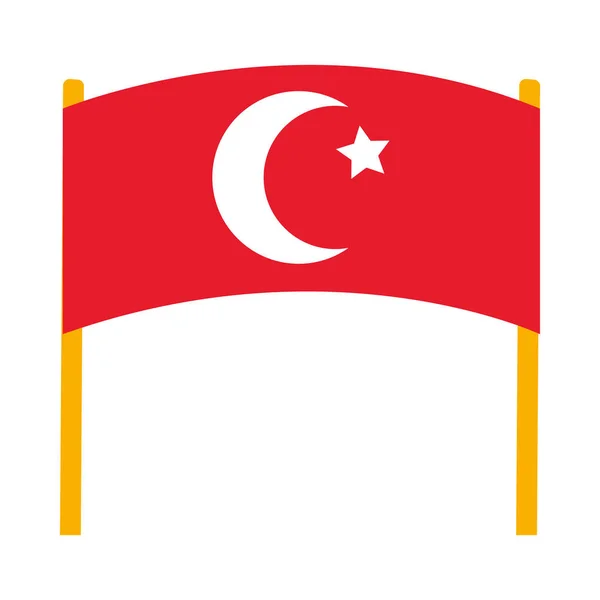 Banner with turkey flag design, flat style — Stock Vector