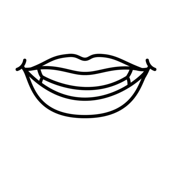 Pop art design de lèvres féminines souriantes, style ligne — Image vectorielle