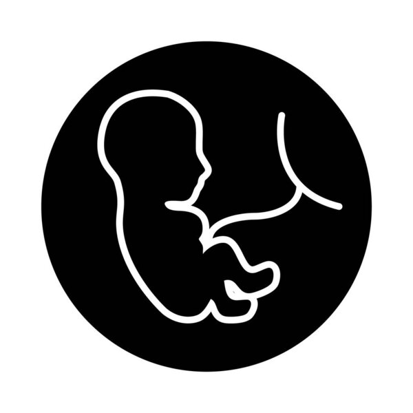 baby in womb icon, silhouette style