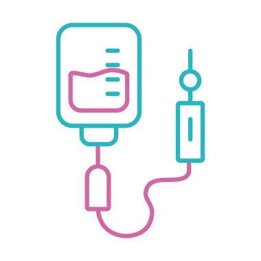 tıbbi serum torbası simgesi, satır biçimi