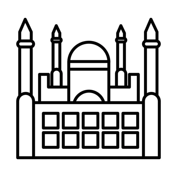 Icono del edificio del pavo palacio, estilo de línea — Vector de stock