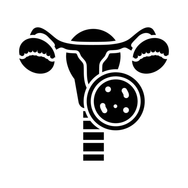 Uterus met virussen en bacteriën, silhouetstijl — Stockvector