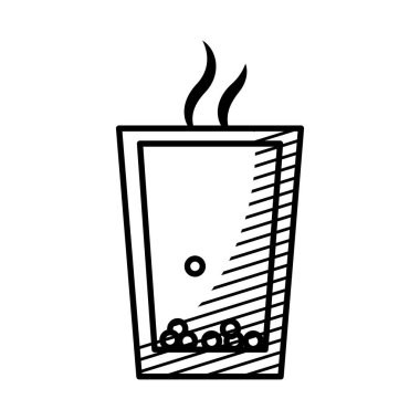 Sıcak çay ikonu, çizgi tarzı.