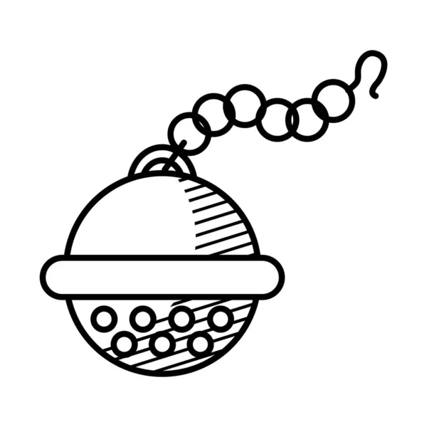 Icono de infusor de bola de té, estilo de línea — Vector de stock